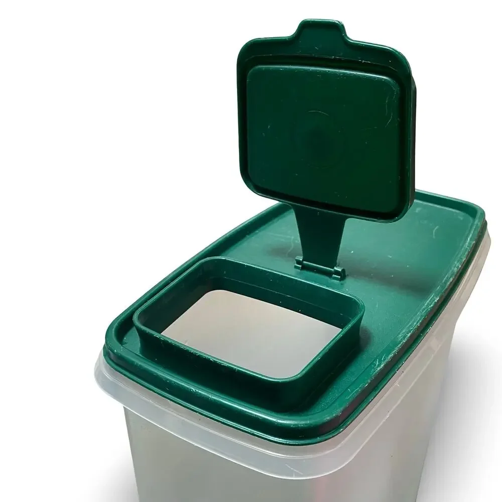 Tupperware Super Cereal Keeper Large 20 Cup Container 1588 1590 Green Vintage